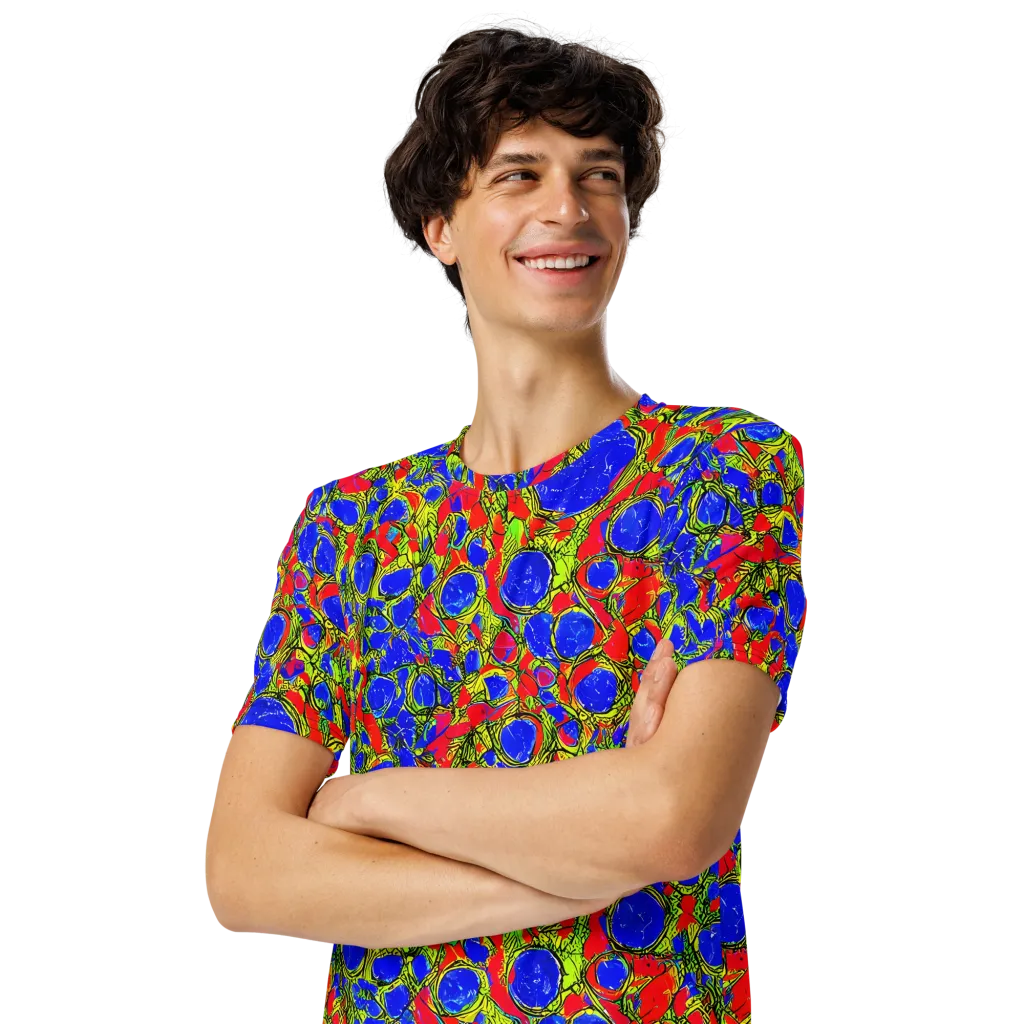 Electric Berry on Men's Crew Neck T-Shirt — Left Front