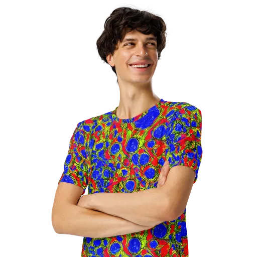 Electric Berry on a Men's Crew Neck T-Shirt