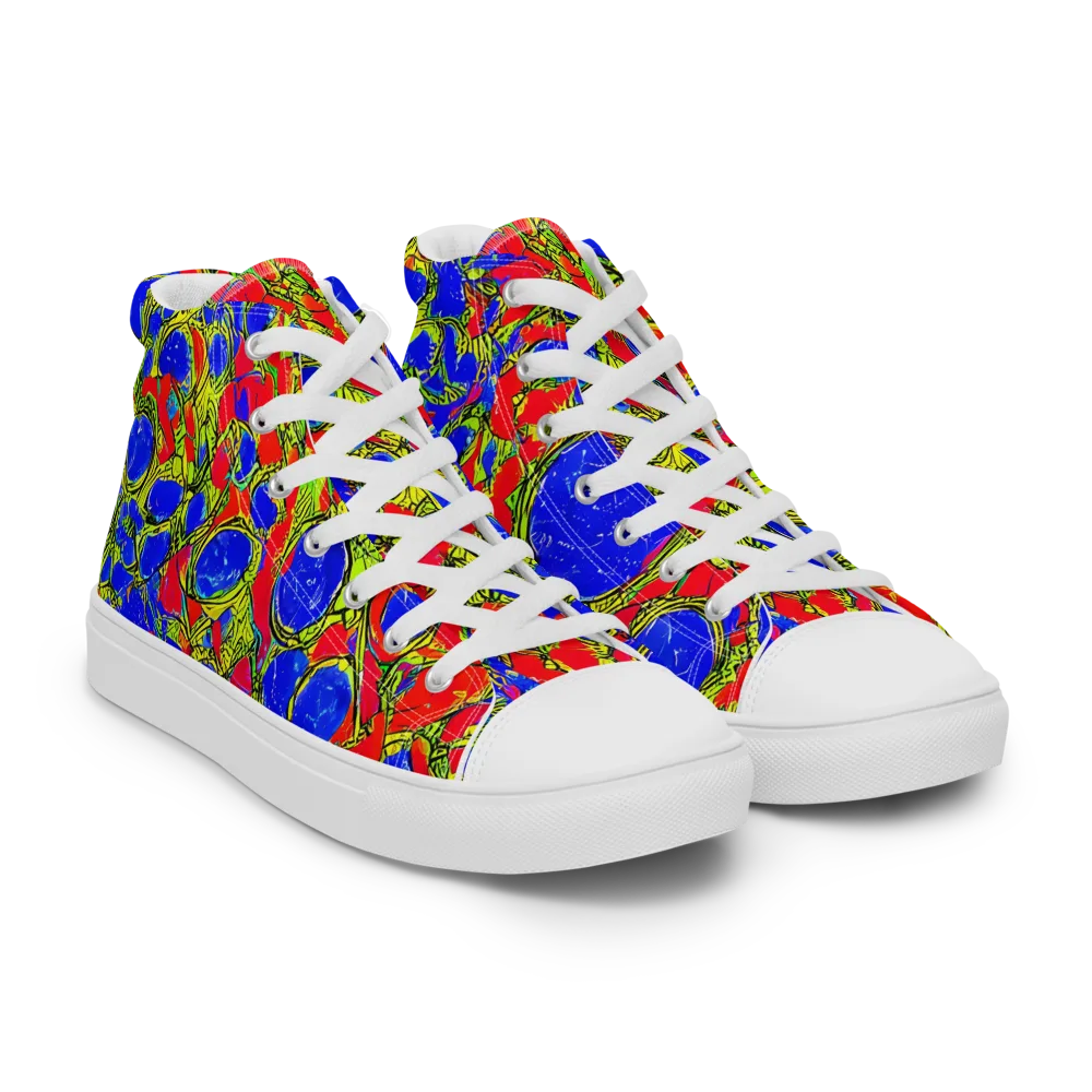 Electric Berry on Men's High Top Canvas Shoes — Right Front