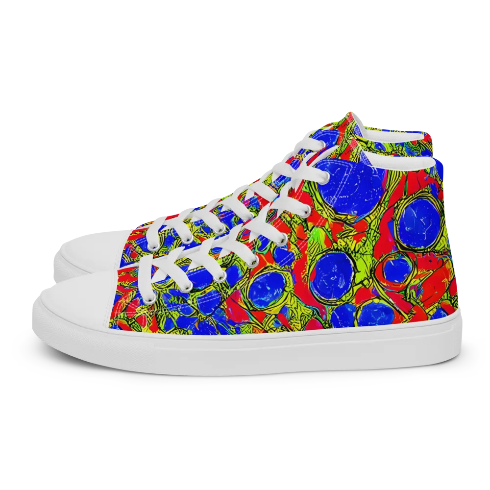 Electric Berry on Men's High Top Canvas Shoes — Left