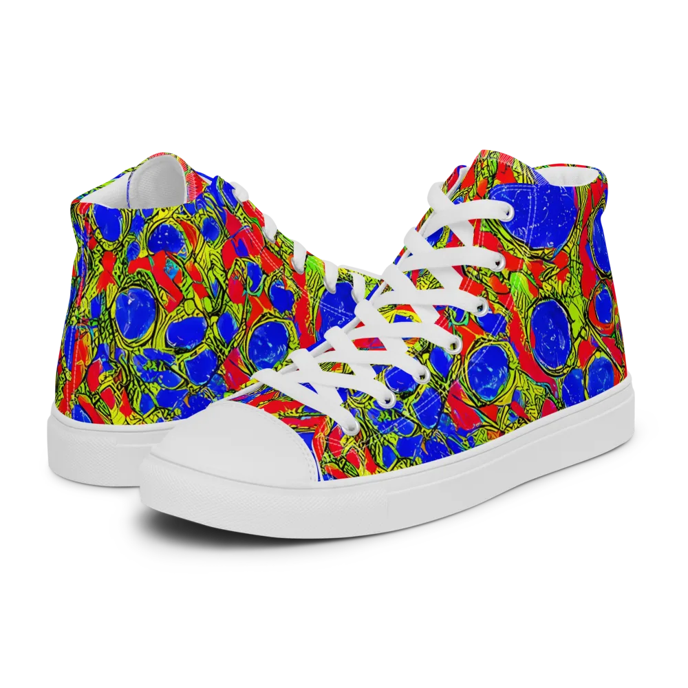Electric Berry on Men's High Top Canvas Shoes — Left