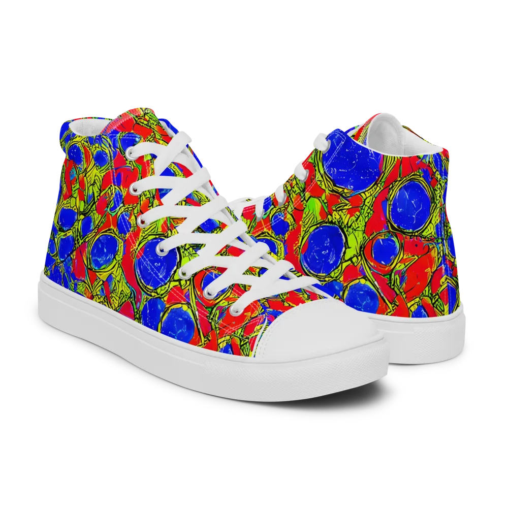 Electric Berry on Men's High Top Canvas Shoes — Right