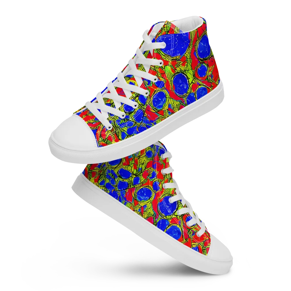Electric Berry on Men's High Top Canvas Shoes — Front