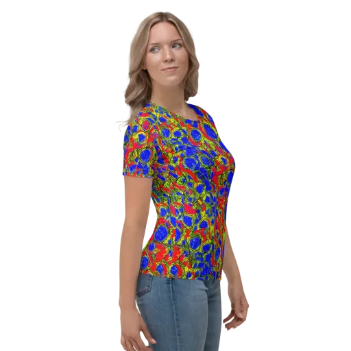 Electric Berry on a Women's Crew Neck T-Shirt