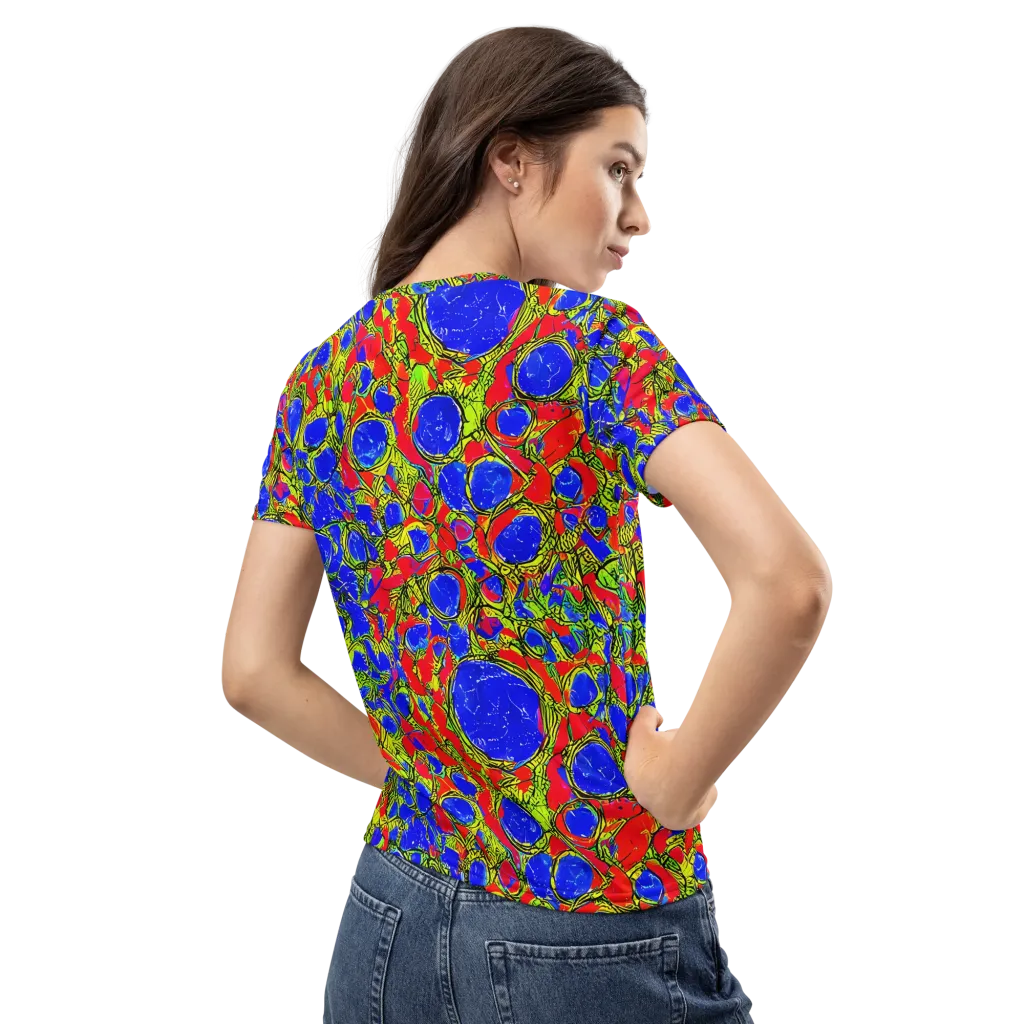 Electric Berry on Women's Crew Neck T-Shirt — Back