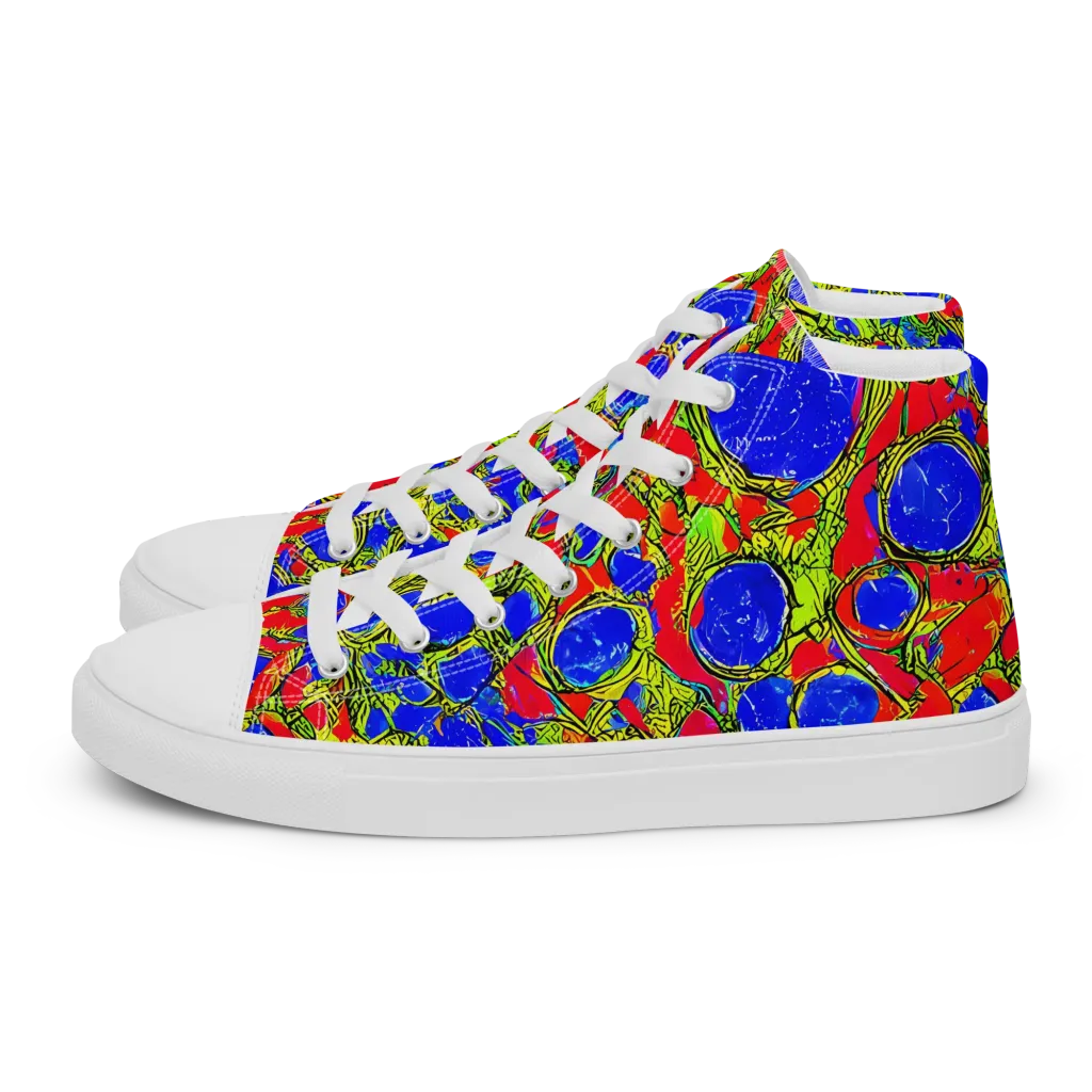 Electric Berry on Women's High Top Canvas Shoes — Left
