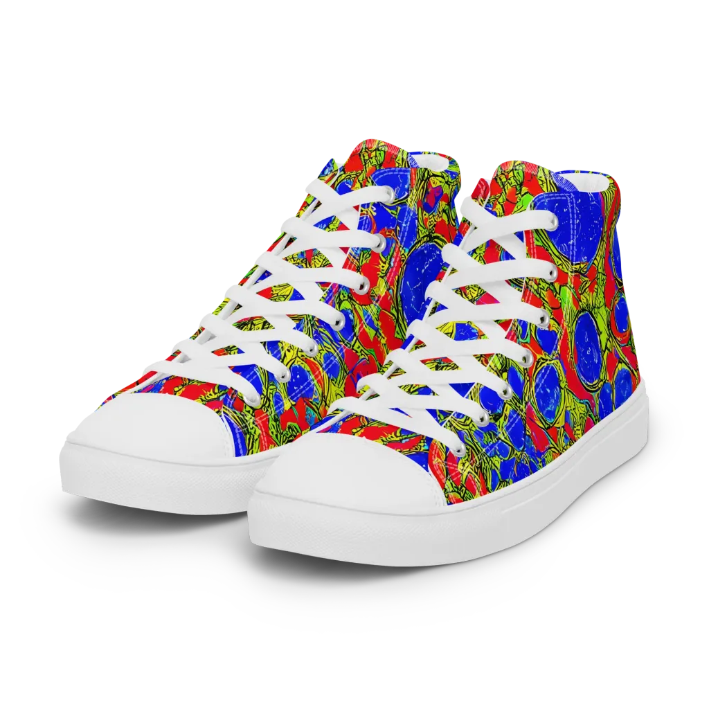 Electric Berry on Women's High Top Canvas Shoes — Left Front