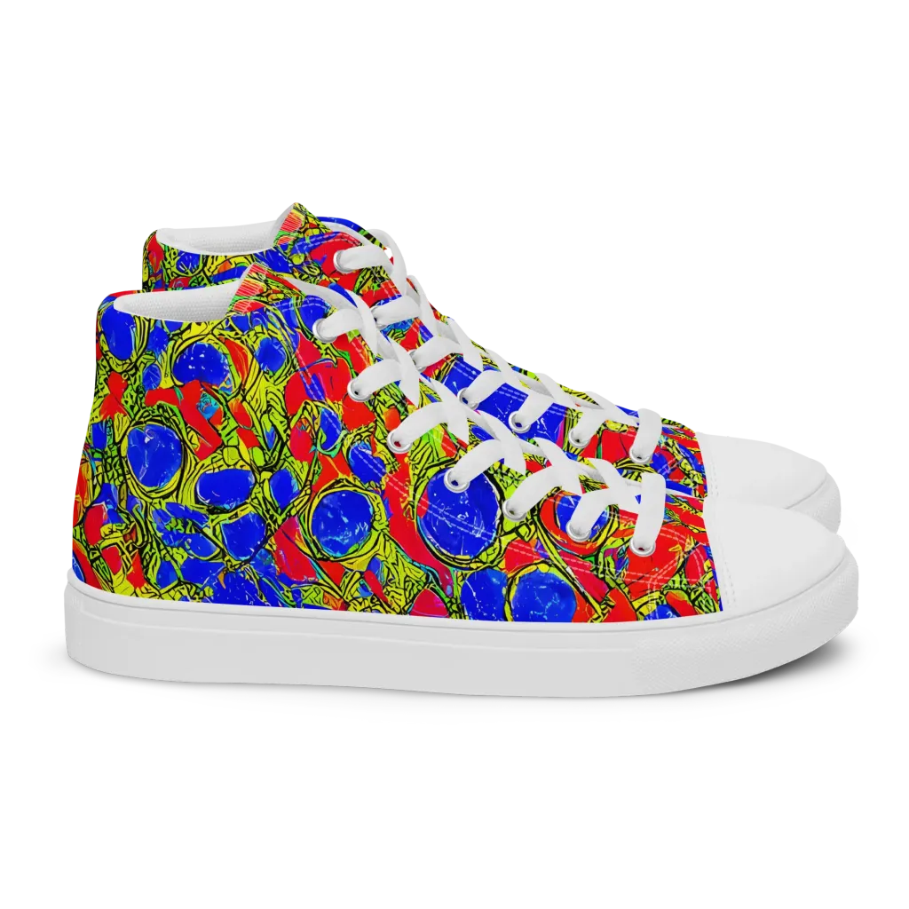 Electric Berry on Women's High Top Canvas Shoes — Right