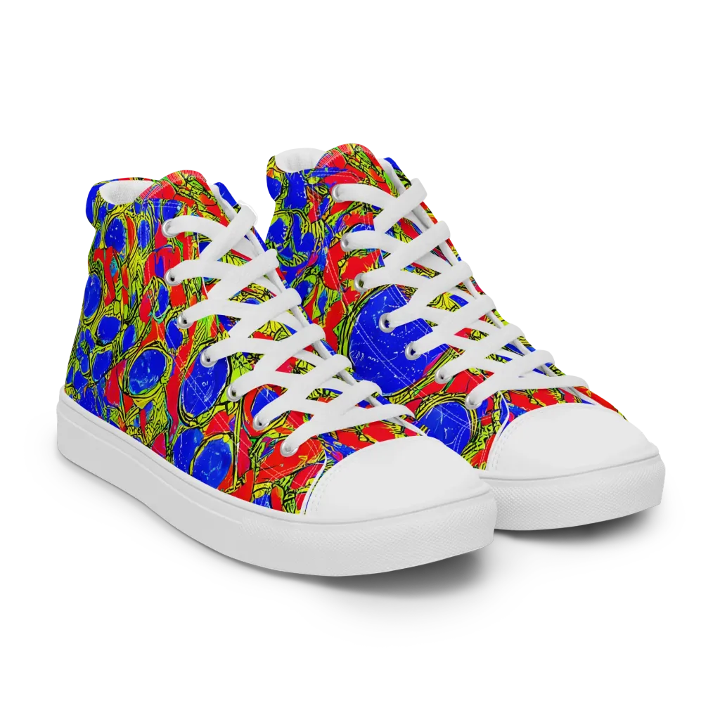 Electric Berry on Women's High Top Canvas Shoes — Right Front