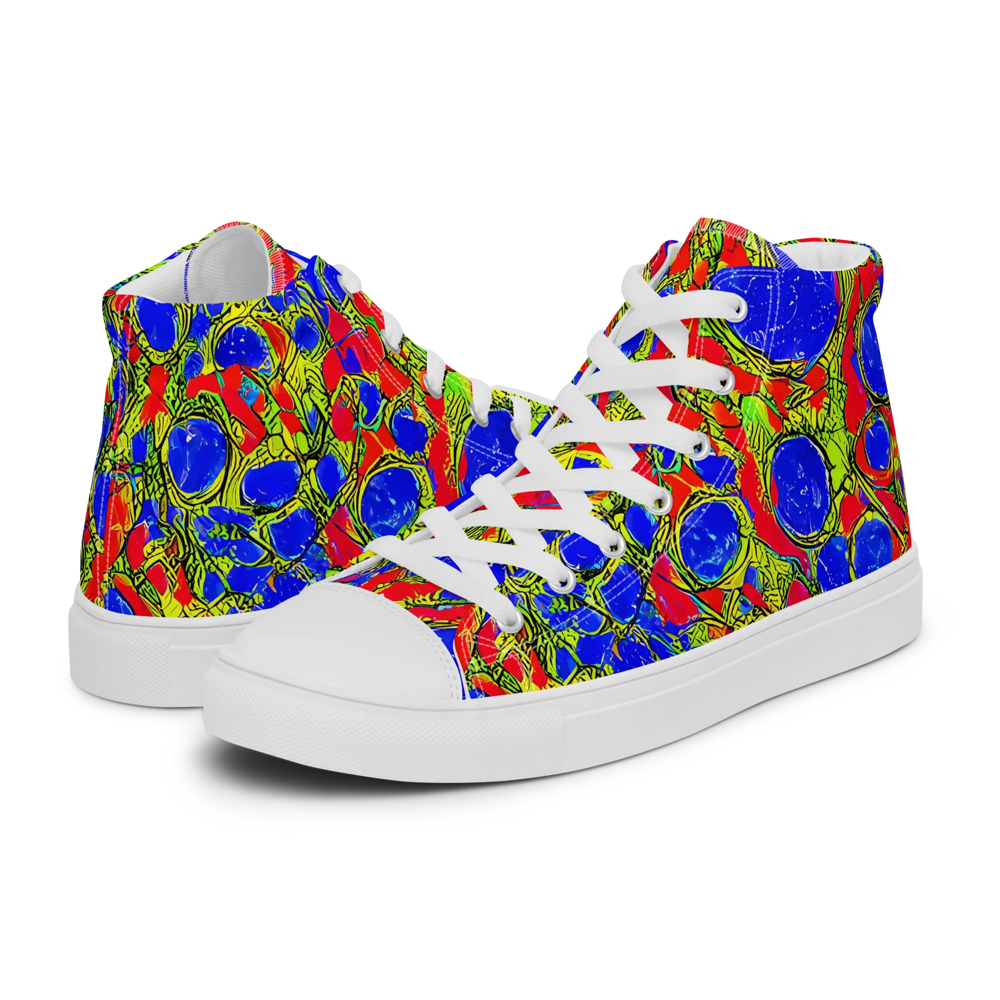 Electric Berry on Women's High Top Canvas Shoes — Left