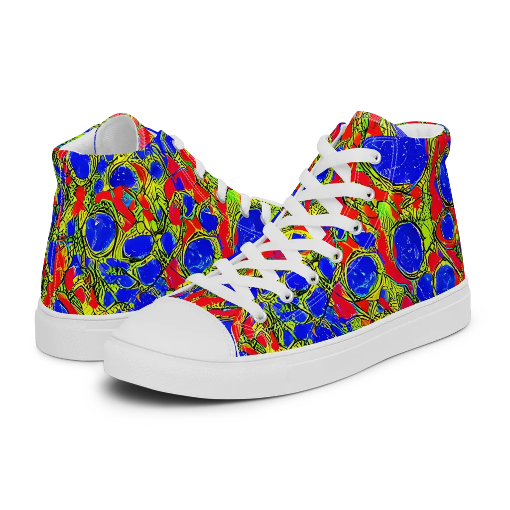 Electric Berry on Women's High Top Canvas Shoes — Left