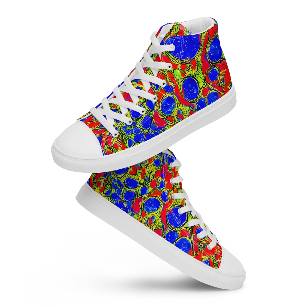 Electric Berry on Women's High Top Canvas Shoes — Front