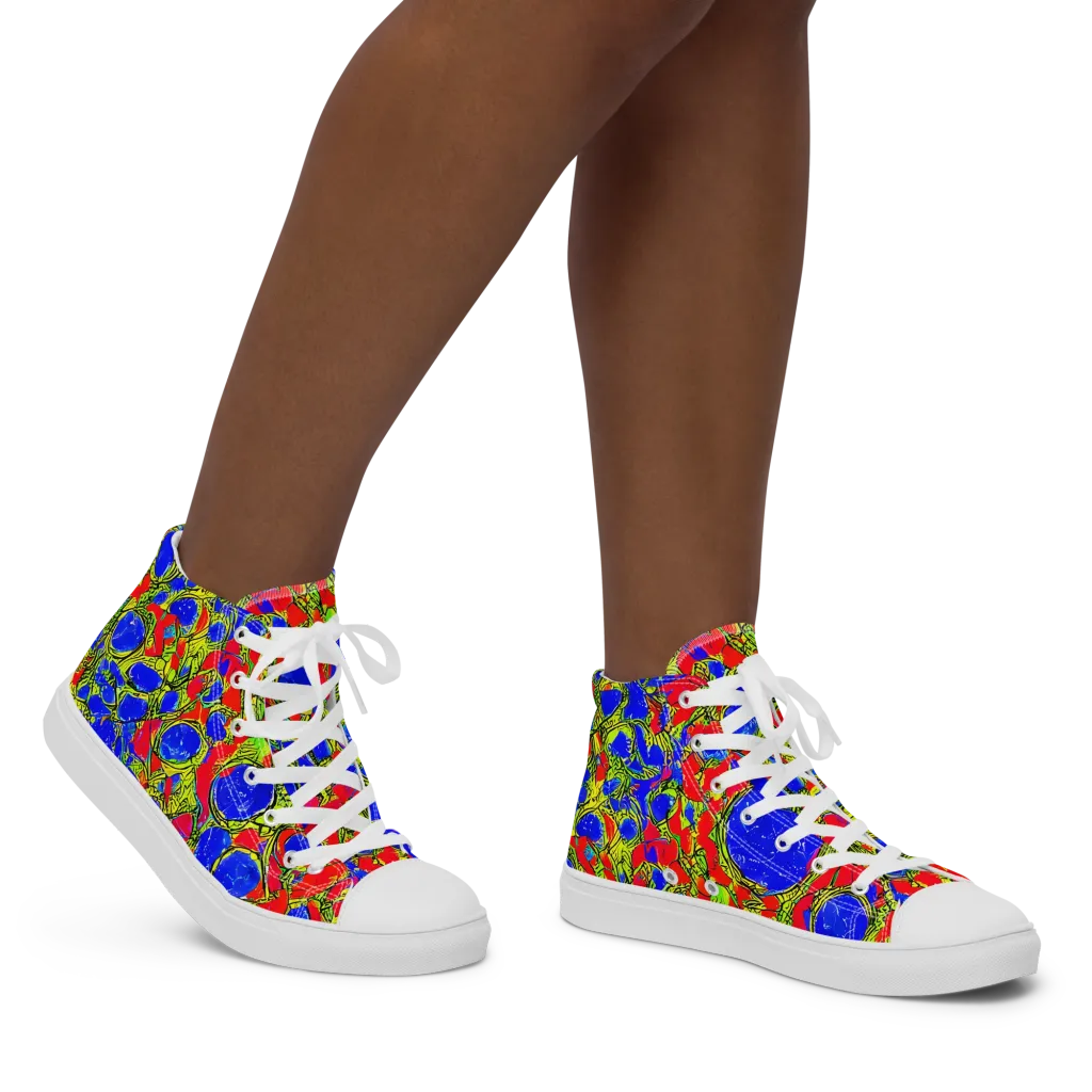 Electric Berry on Women's High Top Canvas Shoes — Right
