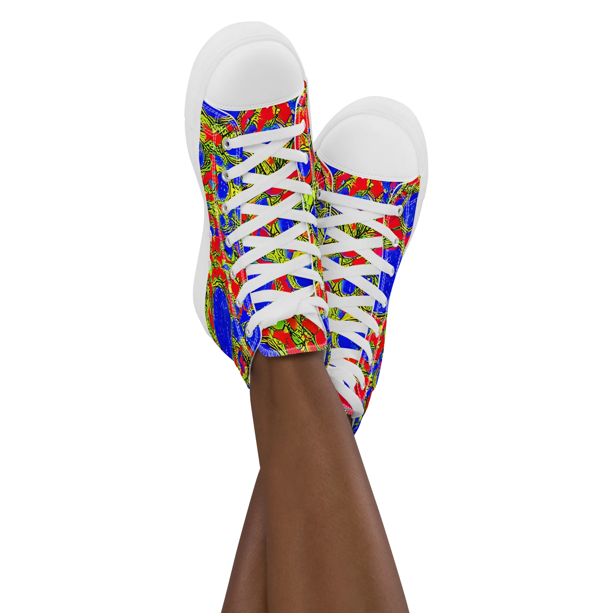Electric Berry on Women's High Top Canvas Shoes — Front