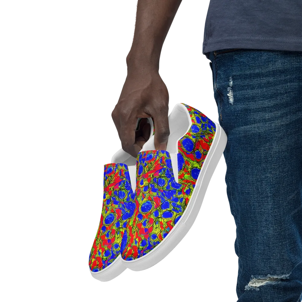 Electric Berry on Men's Slip-On Canvas Shoes — Left Front