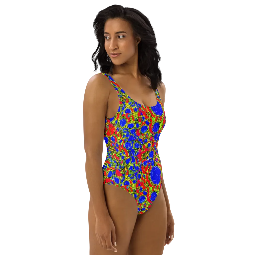 Electric Berry on One-Piece Swimsuit — Right