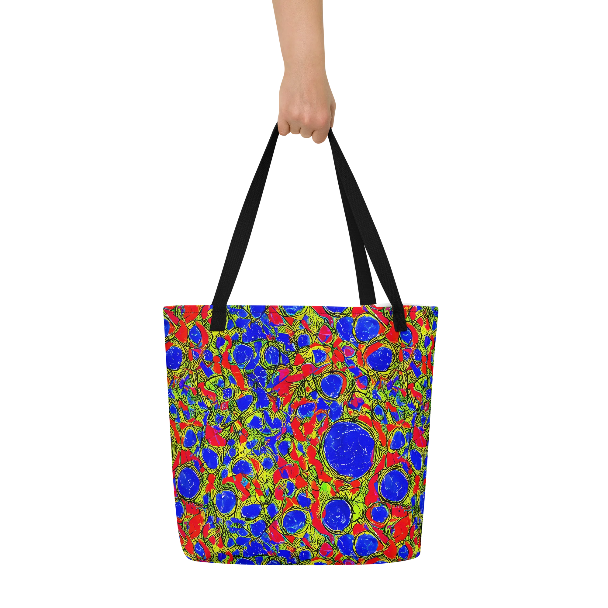 Electric Berry on Large Tote Bag W/ Pocket — Front