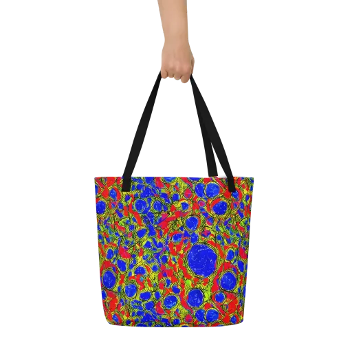 Electric Berry on a Large Tote Bag W/ Pocket