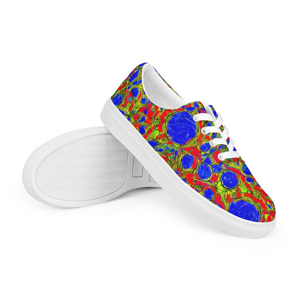 Electric Berry on Men's Lace-Up Canvas Shoes — Right Front