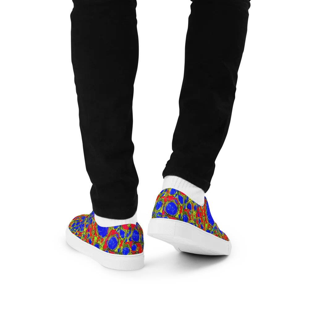 Electric Berry on Men's Lace-Up Canvas Shoes — Back