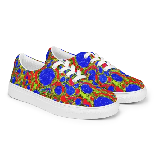 Electric Berry on a Men's Lace-Up Canvas Shoes