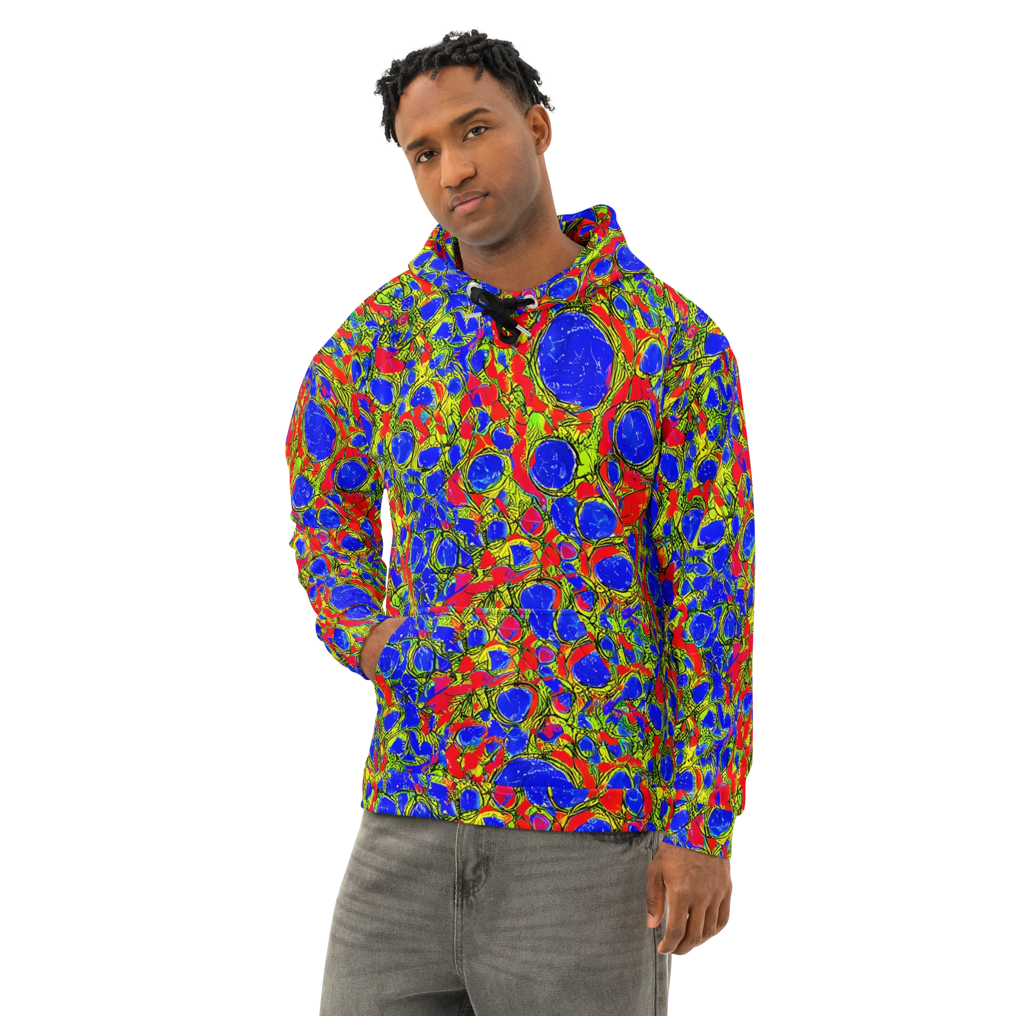 Electric Berry on Cotton Hoodie — Left Front