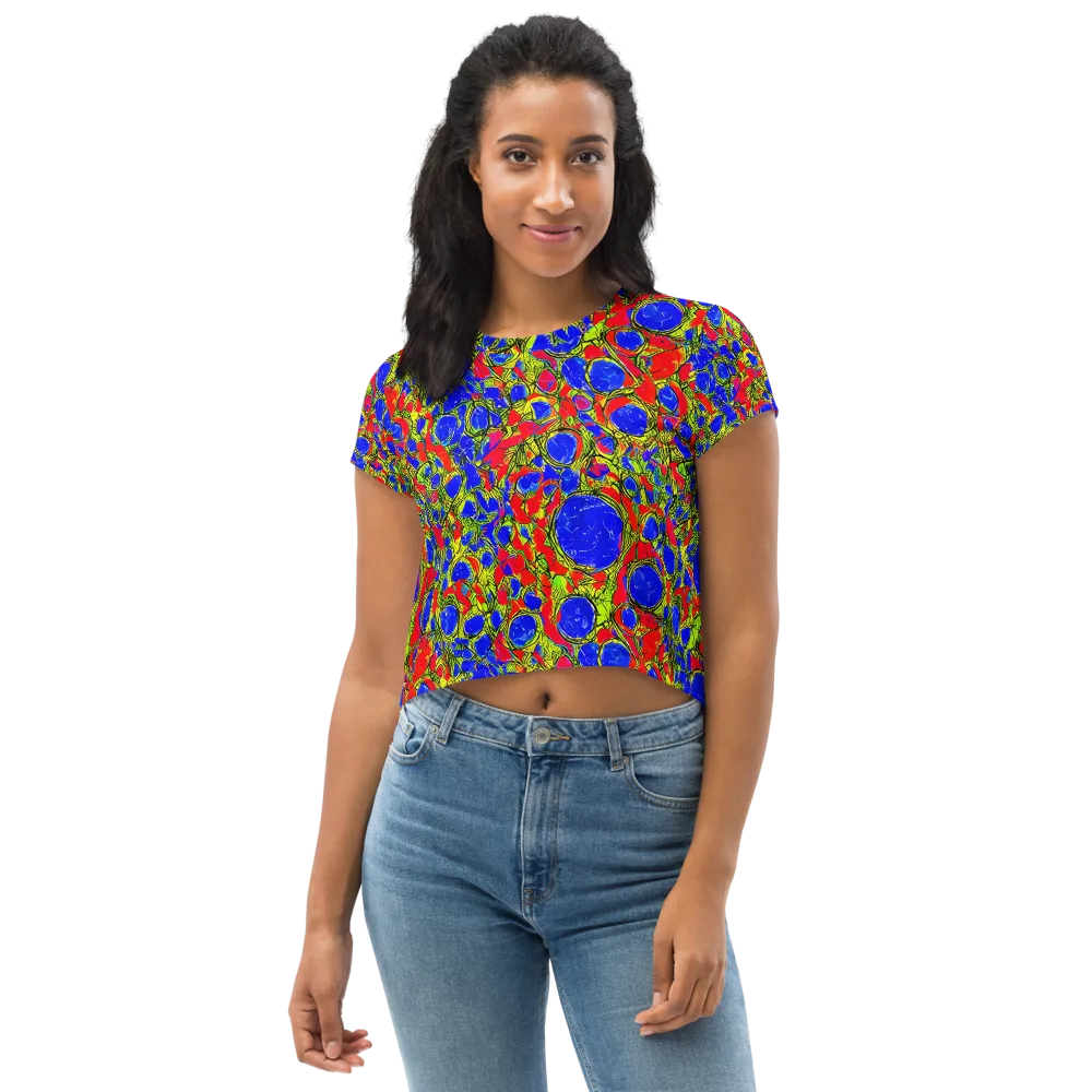 Electric Berry on Crop Tee — Front