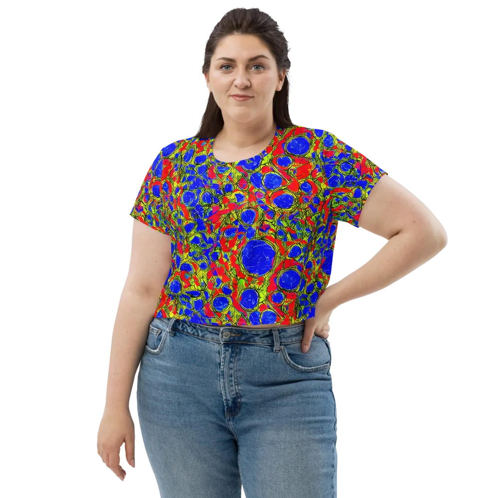 Electric Berry on Crop Tee — Front