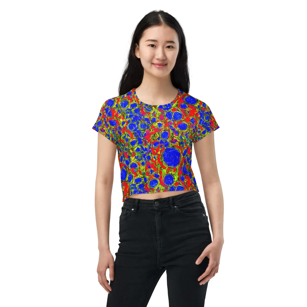 Electric Berry on Crop Tee — Front