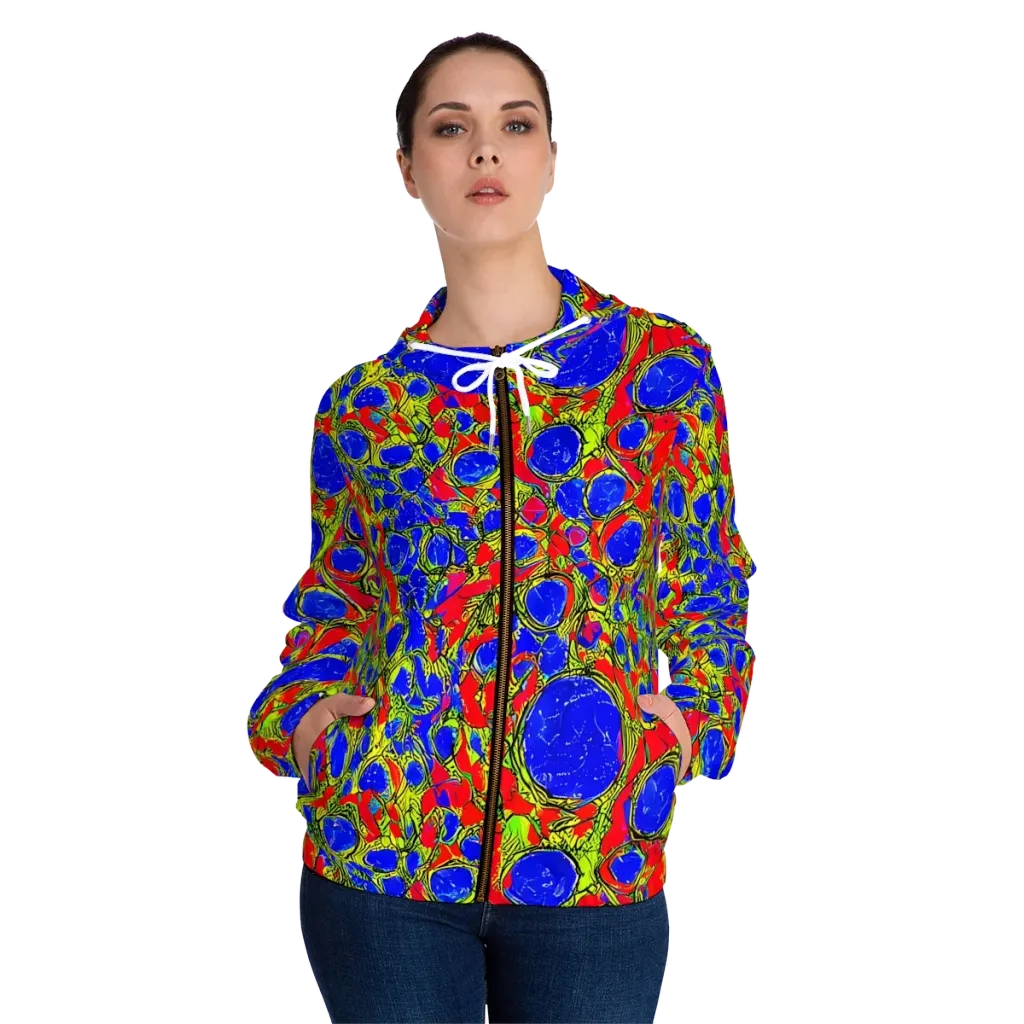 Electric Berry on Women's Full-Zip Hoodie — Front On Person