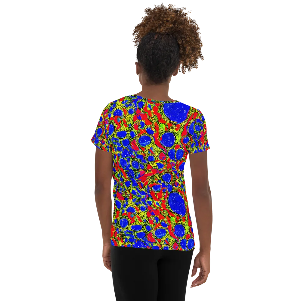 Electric Berry on Women's Athletic T-Shirt — Back