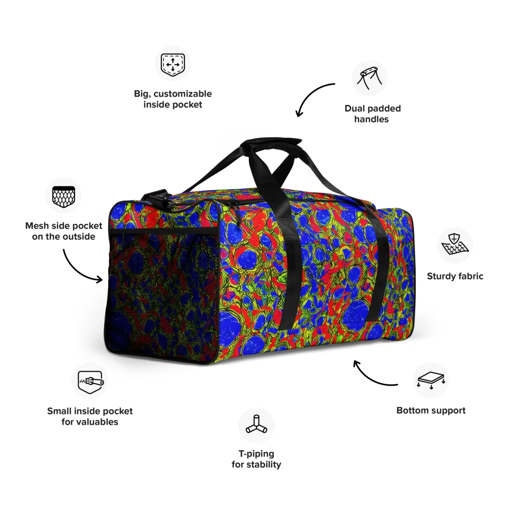 Electric Berry on Duffle Bag — Right Front