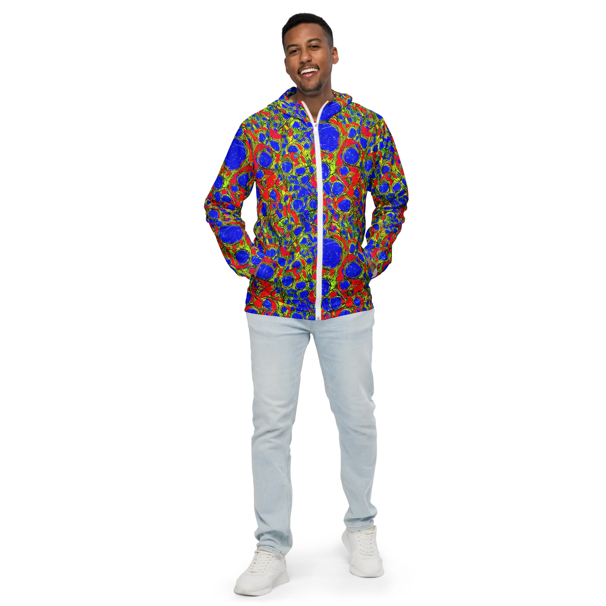 Electric Berry on Men's Windbreaker — Front