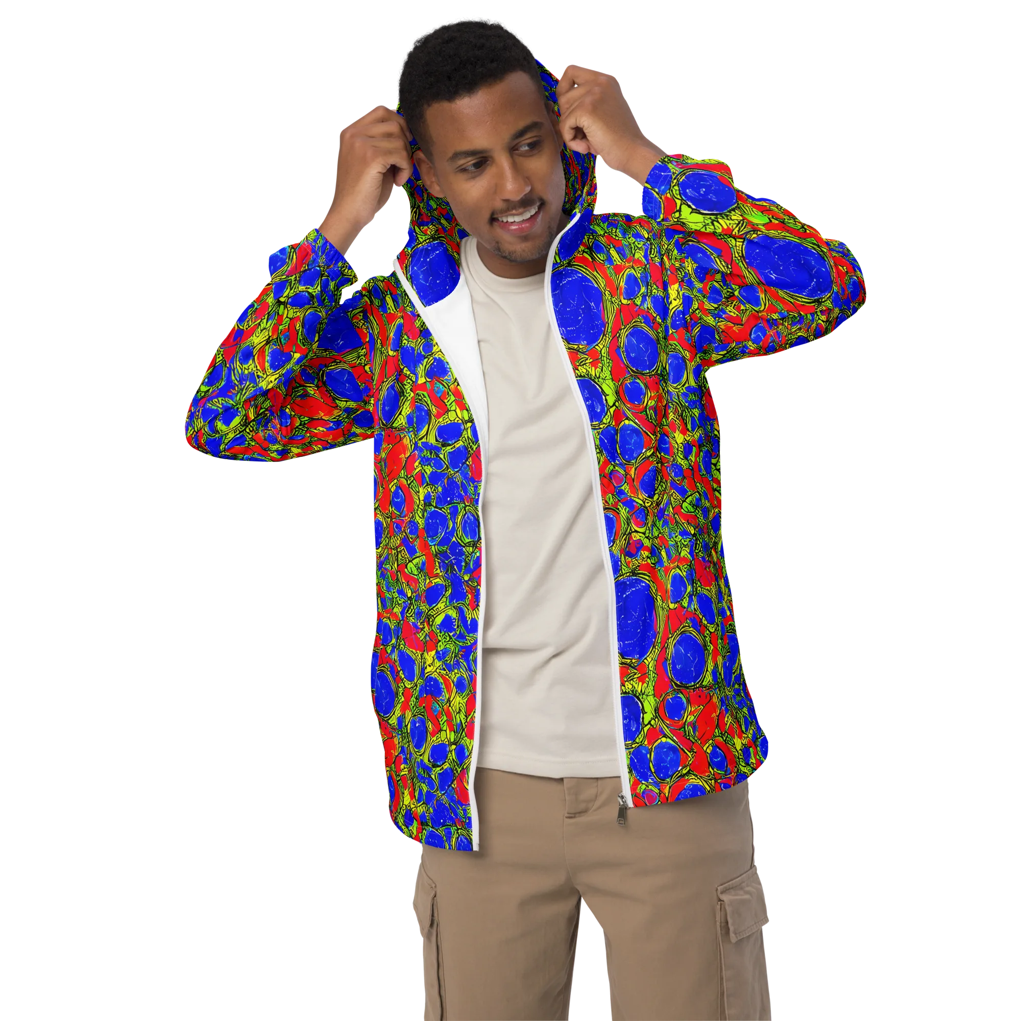 Electric Berry on Men's Windbreaker — Front