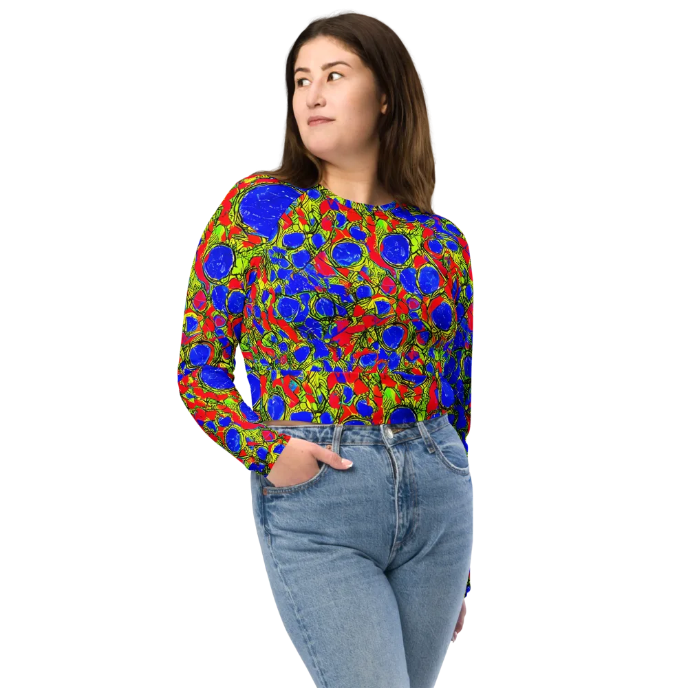 Electric Berry on Long Sleeve Crop Top — Front