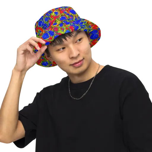 Electric Berry on a Reversible Bucket Hat