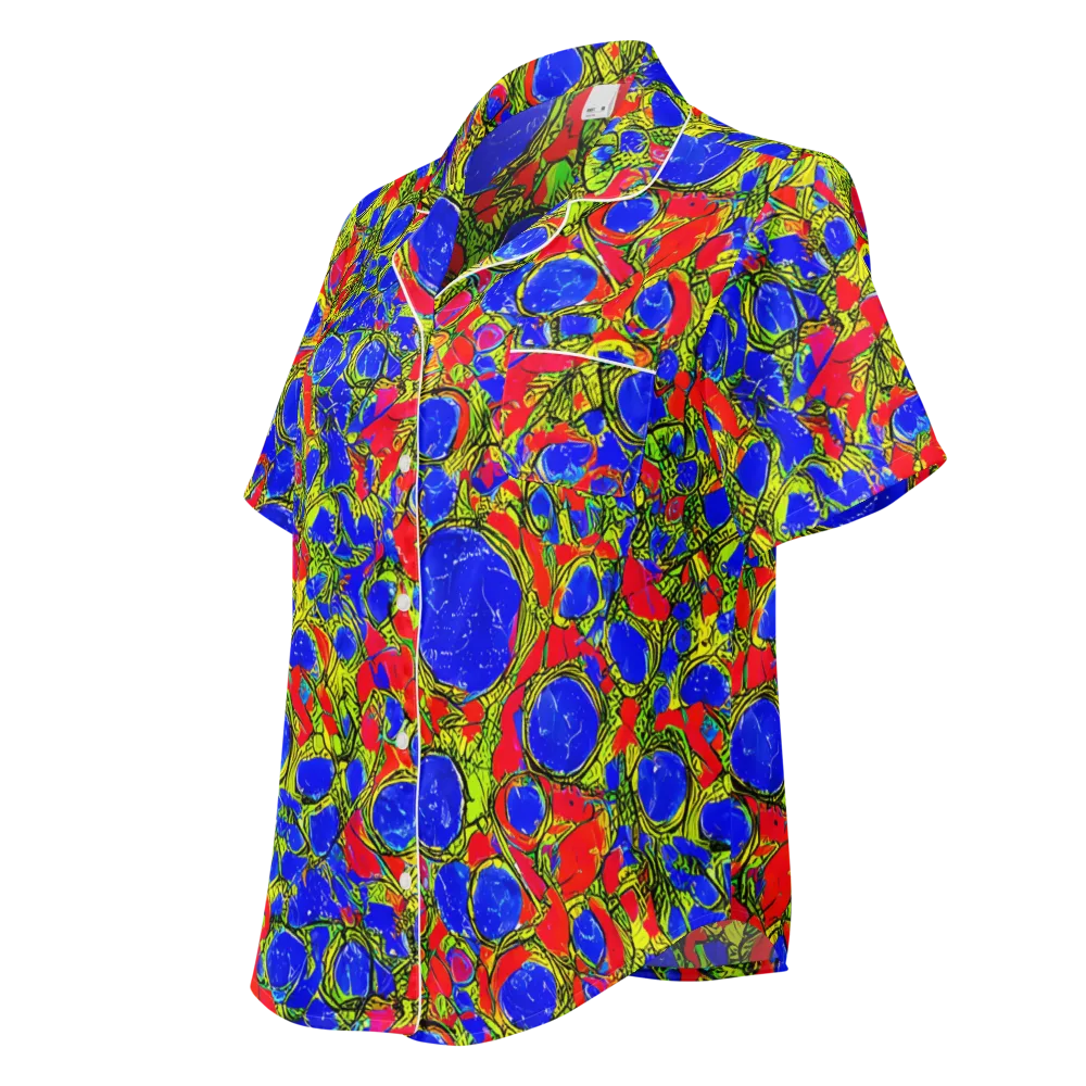 Electric Berry on Women's Short Sleeve Pajama Top — Left Front