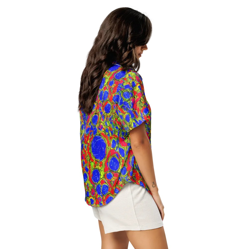 Electric Berry on Women's Short Sleeve Pajama Top — Right Back