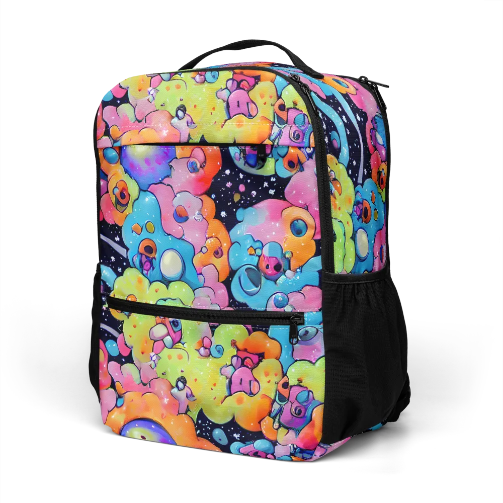 Neon Creature Cosmos on Utility Backpack — Left Front