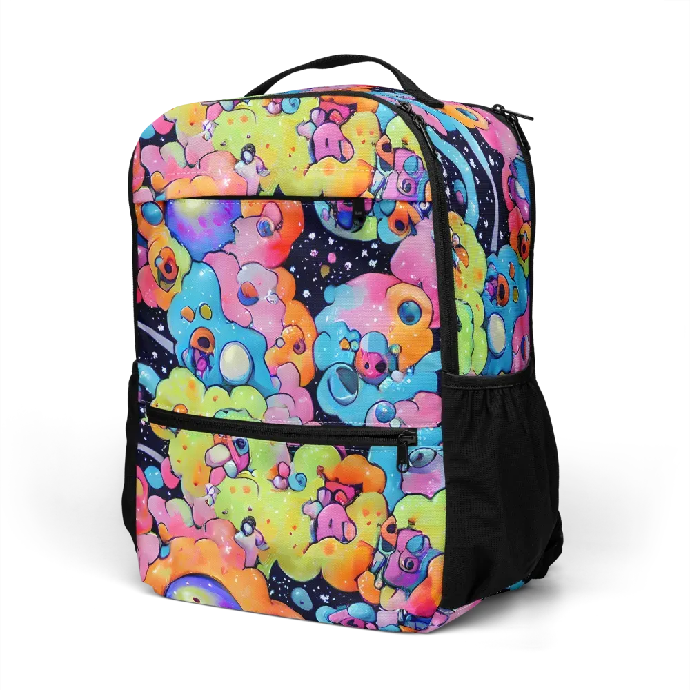 Neon Creature Cosmos on Utility Backpack — Left Front