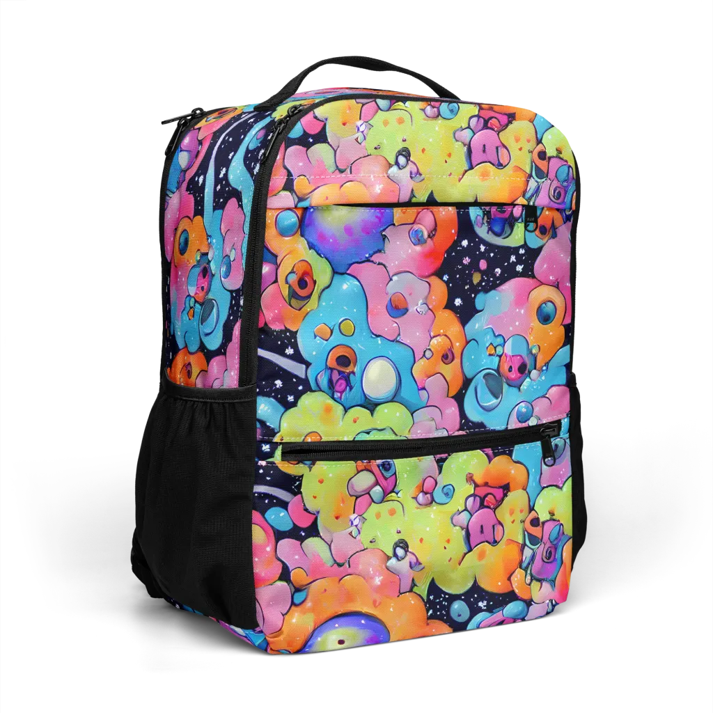 Neon Creature Cosmos on Utility Backpack — Right Front