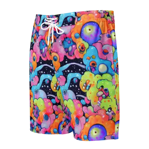 Neon Creature Cosmos on a Men's Board Shorts