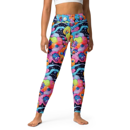 Neon Creature Cosmos on a Yoga Leggings