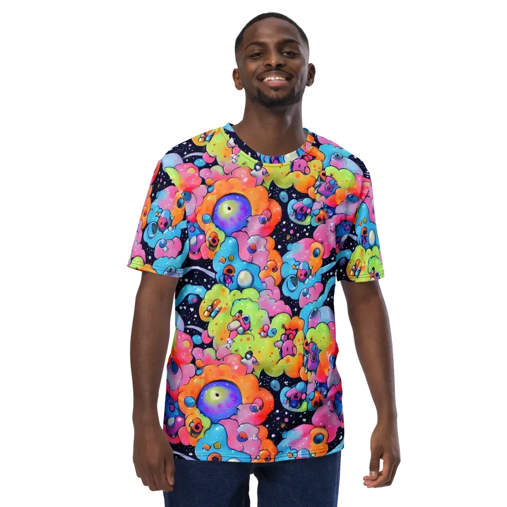 Neon Creature Cosmos on Men's Crew Neck T-Shirt — Front