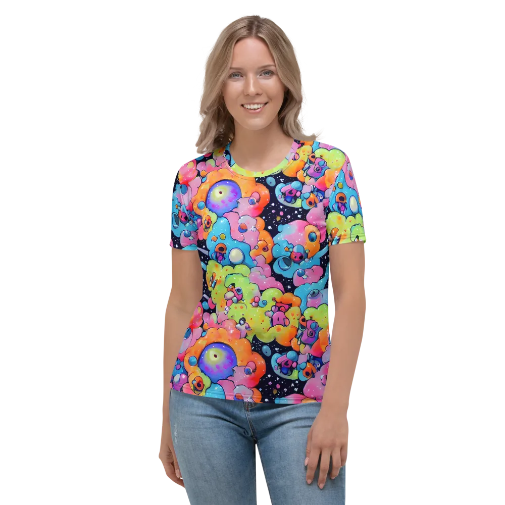 Neon Creature Cosmos on Women's Crew Neck T-Shirt — Front