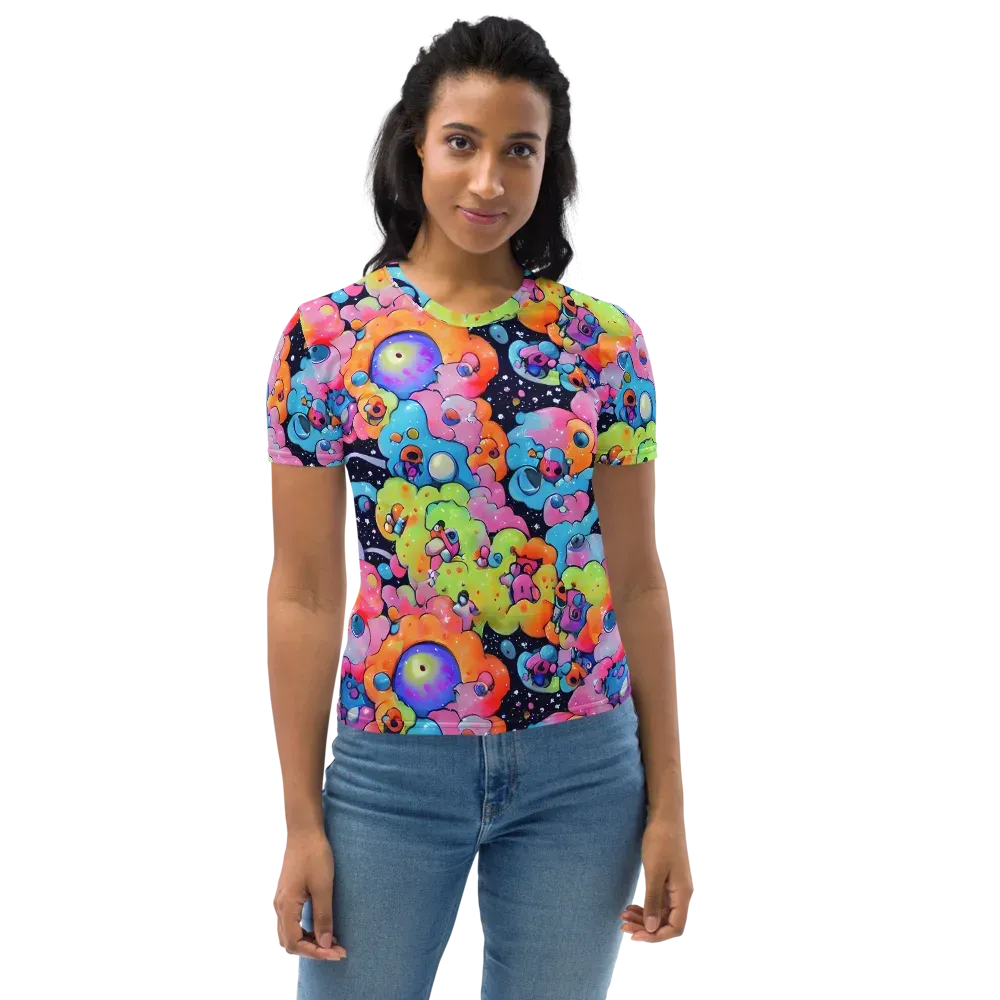 Neon Creature Cosmos on Women's Crew Neck T-Shirt — Front