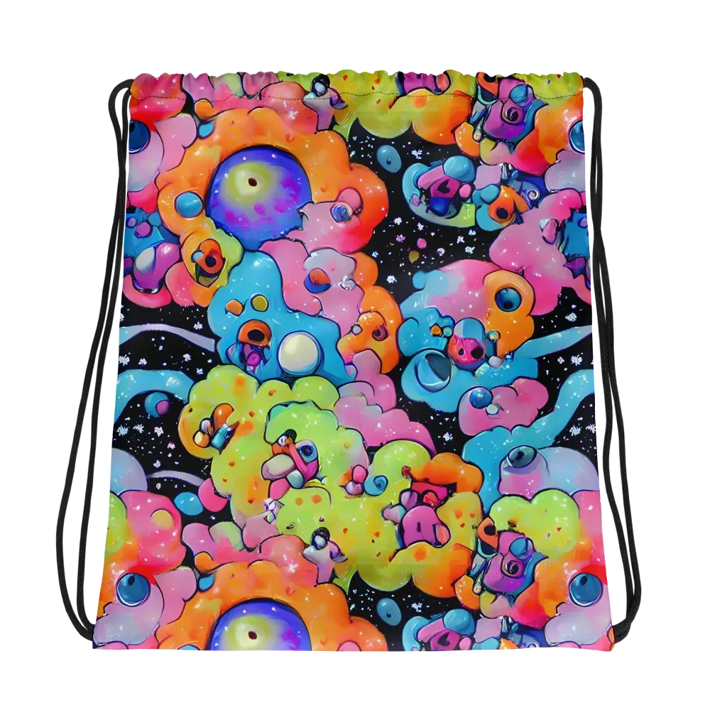 Neon Creature Cosmos on Drawstring Bag — Photo