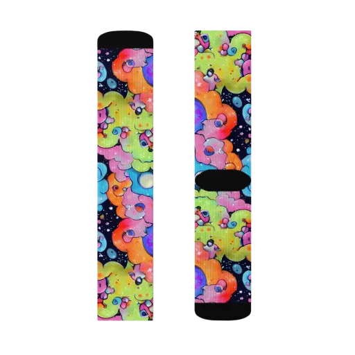 Neon Creature Cosmos on a Socks