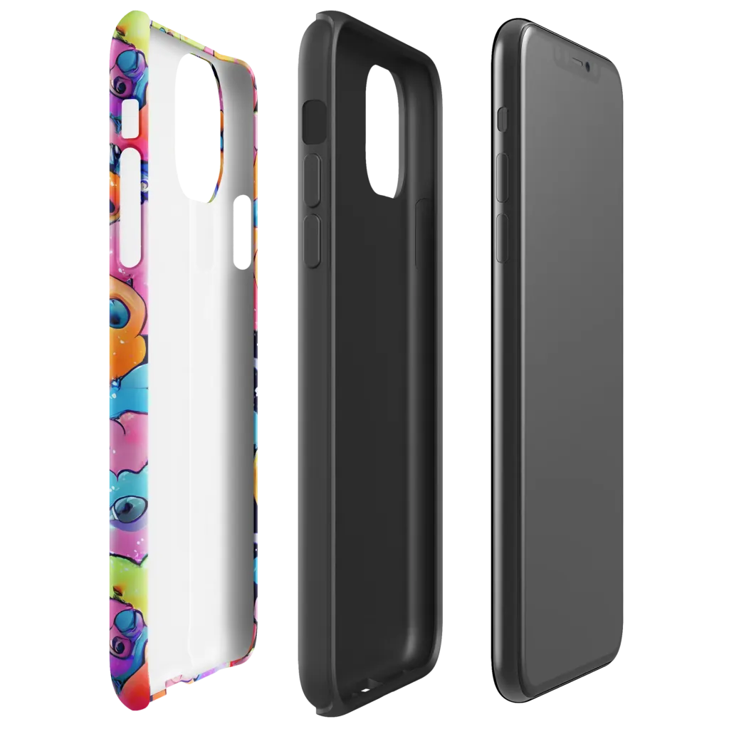 Neon Creature Cosmos on Tough Case for iPhone® — Right