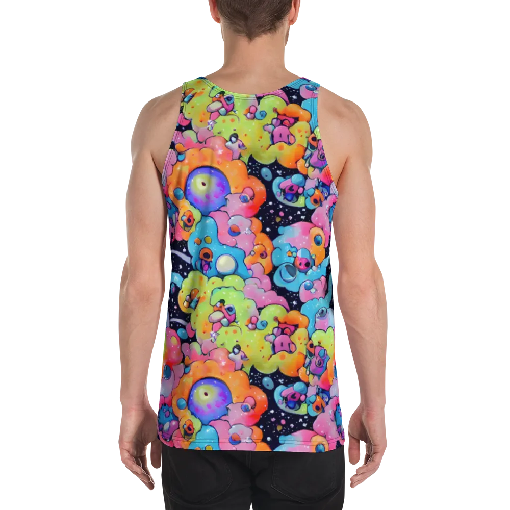 Neon Creature Cosmos on Men's Tank Top — Back